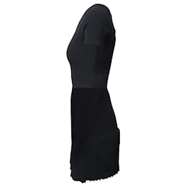Sandro-Sandro Paris Kleid mit U-Ausschnitt aus schwarzer Viskose-Schwarz