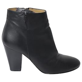 Whistles-Whistles Chunky Ankle Boots mit mittelhohem Absatz aus schwarzem Leder-Schwarz