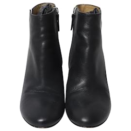 Whistles-Whistles Chunky Mid-Heel Ankle Boots in Black Leather-Black