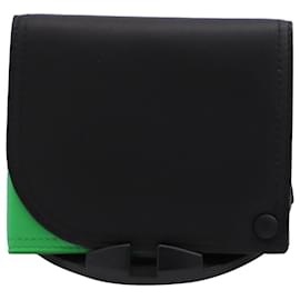 Bottega Veneta-Bottega Veneta Card Holder in Black/Green Leather-Black