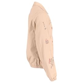 Dsquared2-Dsquared2 Printed and Embellished Bomber Jacket in Beige Cotton -Beige