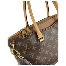 Louis Vuitton-Louis Vuitton Handbag Pallas Mm Monogram Canvas & Brown Leather Tote Bag A652 -Brown