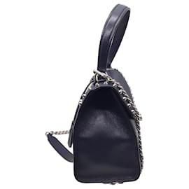 Prada-Prada 2019 Cartella Glace Impu Navy Blue calf leather Leather Shoulder Bag-Blue