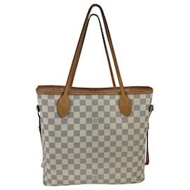 Louis Vuitton-Louis Vuitton Louis Vuitton Tote Neverfull Mm Damier Azur Canvas Tote Bag A975 -Other