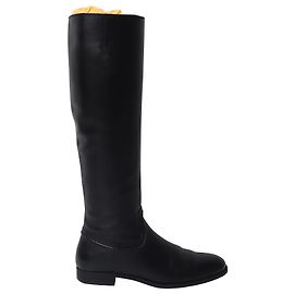 Tod's Knee-high Riding Boots in Black Leather Black