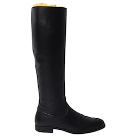 Tod's-Tod's Knee-high Riding Boots in Black Leather-Black