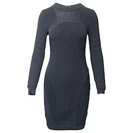 A.L.C-a.l.C Knitted Long Sleeve Dress in Black Rayon-Black