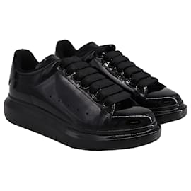 Alexander Mcqueen-Alexander Mcqueen Oversized Sneakers in Black Patent Leather-Black