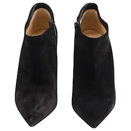 Christian Louboutin-Christian Louboutin Gorgona Ankle Boots in Black Suede-Black
