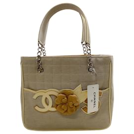 Chanel-Chanel 2006 Number 5 Beige Canvas Tote -Brown
