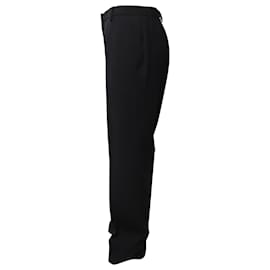Max Mara-Max Mara Straight Leg Trousers in Black Wool-Black