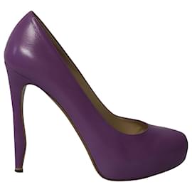 Nicholas Kirkwood-Zapatos de Salón con Plataforma Nicholas Kirkwood en Cuero Morado-Púrpura