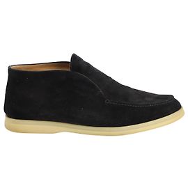 Chaussures Loro Piana Open Walk en Daim Noir Noir