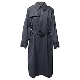 Nili Lotan-Nili Lotan lined-Breasted Trench Coat in Black Cotton-Black