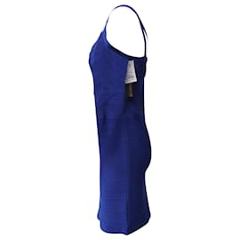 Herve Leger-Herve Leger Alba Bodycon Dress in Blue Rayon-Blue