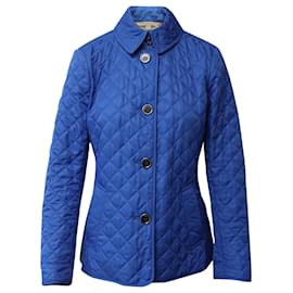 Burberry-Burberry Brit Diamond Quilted Down Jacket in Blue Polyester-Blue