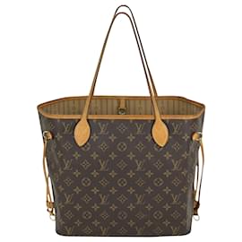 Louis Vuitton-Louis Vuitton Louis Vuitton Tote Neverfull Mm Monogram Canvas Tote Tan W/organizing Insert C50 -Other