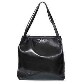 Rag & Bone Bolso tote de charol negro de Rag & Bone con cremallera de viaje Negro