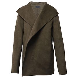 Joseph Jacket with Drape Shawl Collar in Olive Green Wool Green Olive green
