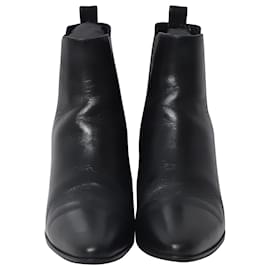 Saint Laurent-Saint Laurent Rock Chelsea Ankle Boots in Black Leather-Black