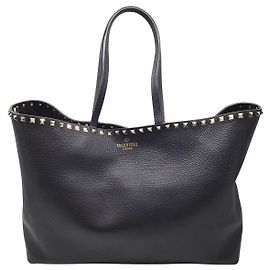 Valentino Rockstud schwarze Ledertasche Schwarz