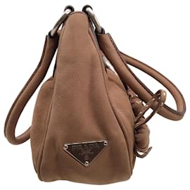 Prada-Prada Semitracolla Moon Rose Light Brown / Castoro Suede Leather Shoulder Bag-Brown