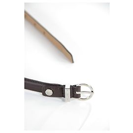 2 Ceintures Cuir Ann Taylor - Argent Et Marron - Taille S - Occasion
