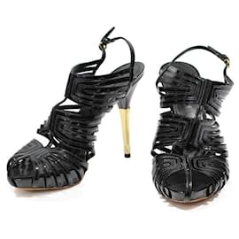 Louis Vuitton-Sandals-Black,Gold hardware