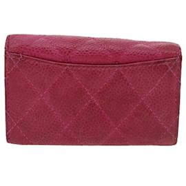 Chanel-CHANEL Caviar Skin Key Case Pink CC Auth yk4910-Pink