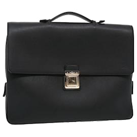 Louis Vuitton-LOUIS VUITTON Taiga Leather Vasili PM Business Bag Black M32640 LV Auth bs1891-Black