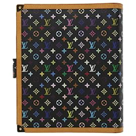 Louis Vuitton-LOUIS VUITTON Multicolor Agenda GM Day Planner Cover Black R20893 Auth pt4483a-Black