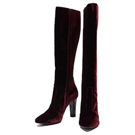 Saint Laurent-Ankle Boots-Dark red