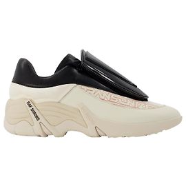 Raf Simons Tênis Antei em Marfim e Couro Preto Multicor