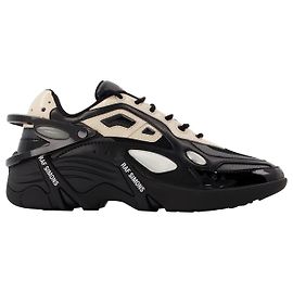 Raf Simons Cylon-21 Tênis em Marfim e Couro Preto Multicor