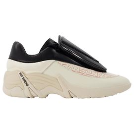 Raf Simons Tênis Antei em Marfim e Couro Preto Multicor