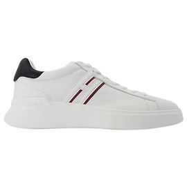 Hogan Allacciato Slash H Sneakers in White Canvas White