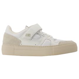 Ami Low-Top-ADC-Sneaker in Weiß/Multi-Leder Andere Python drucken
