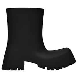 Balenciaga-Boots Trooper en Caoutchouc Noir-Noir