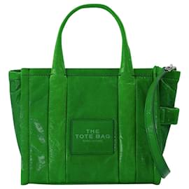 Marc Jacobs-The Mini Tote in Fern Green Leather-Green