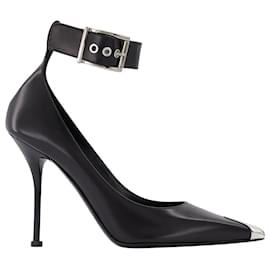 Alexander Mcqueen-Black Boxcar Leather Boots With Silver Hardware-Multiple colors