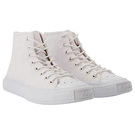 Acne-Ballow High Tag W in White Leather-White