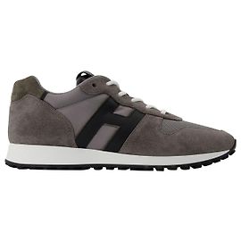 Hogan H383 H Pelle Sneakers in Grey Suede Grey