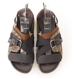 Fendi-Sandals-Brown,Black
