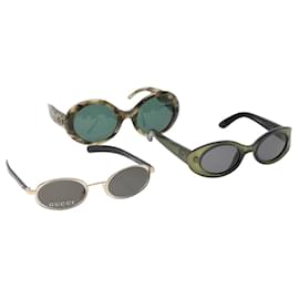 Gucci-Gucci sunglasses 3Set Green Silver Auth ac930-Silvery,Green