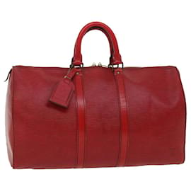 Louis Vuitton-Louis Vuitton Epi Keepall 45 Boston Bag Red M42977 LV Auth 31223-Red