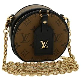 Louis Vuitton-LOUIS VUITTON Monogram Reverse Boite Chapeau Sac à bandoulière Marron M68577 LV connu091-Marron,Autre