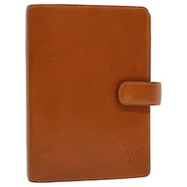Louis Vuitton-LOUIS VUITTON Nomad Agenda MM Day Planner Cover Brown R20105 LV Auth 31261-Brown