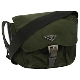 Prada-PRADA Shoulder Bag Nylon Khaki Auth bs1985-Khaki
