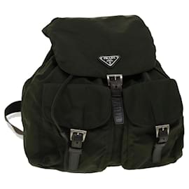 Prada-PRADA Backpack Nylon Leather Khaki Auth fm1579-Khaki