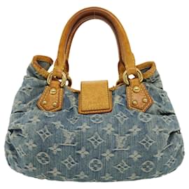 Louis Vuitton-LOUIS VUITTON Monogram Denim Pleaty Hand Bag Blue M95020 LV Auth bs1925-Blue